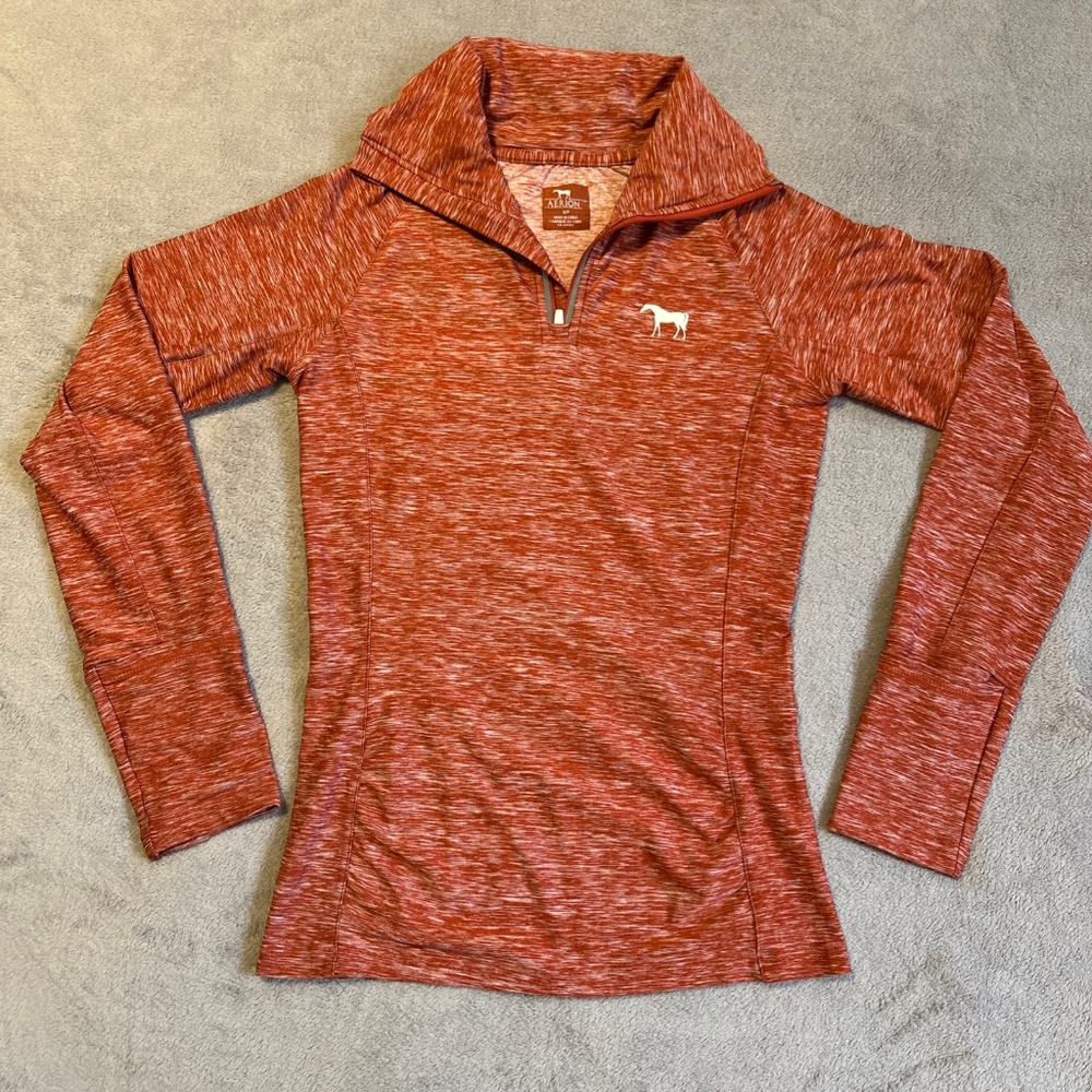 Aerion 1/4 Zip Shirt Women's Small Long Sleeve Equestrian Coral Gorpcore Barn